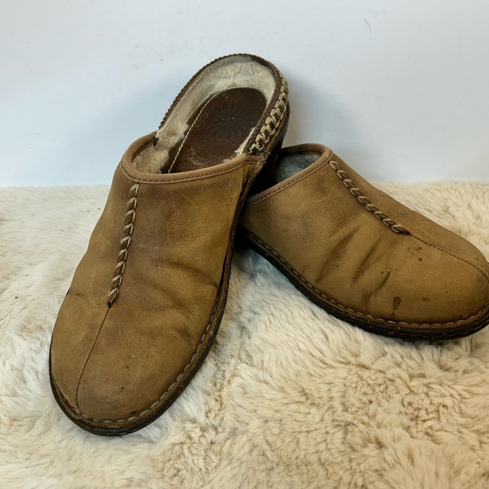 UGG‎ Tan Slip-On Loafers with Suede Finish